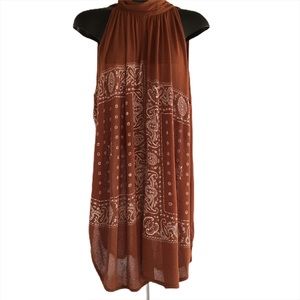 Free People Halter Neck Paisley Print Knit Tunic M